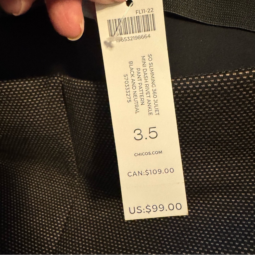 Chico's So Slimming 360 Juliet Mini Dash Rivet Ankle Pants NWT - Picture 7 of 11